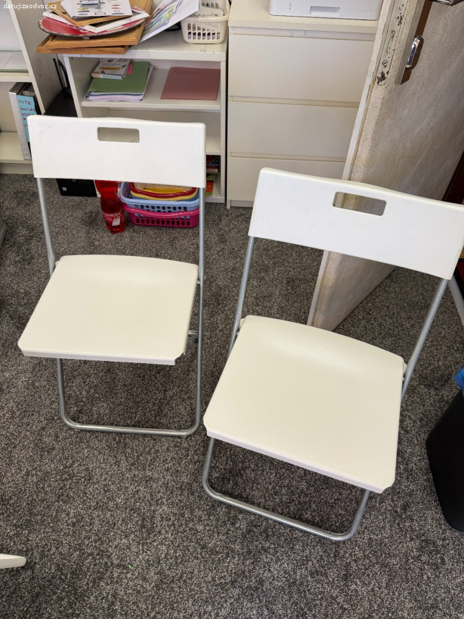 2x IKEA skládací židle bílá - použitá