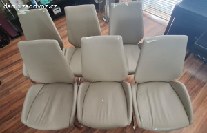 6x ŽIDLE BÉŽOVÁ s bočnicemi