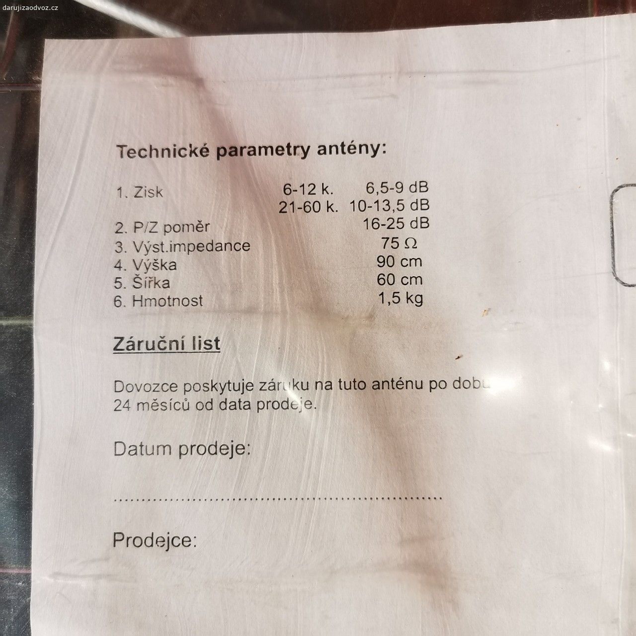 Antena. Daruji novou anténu