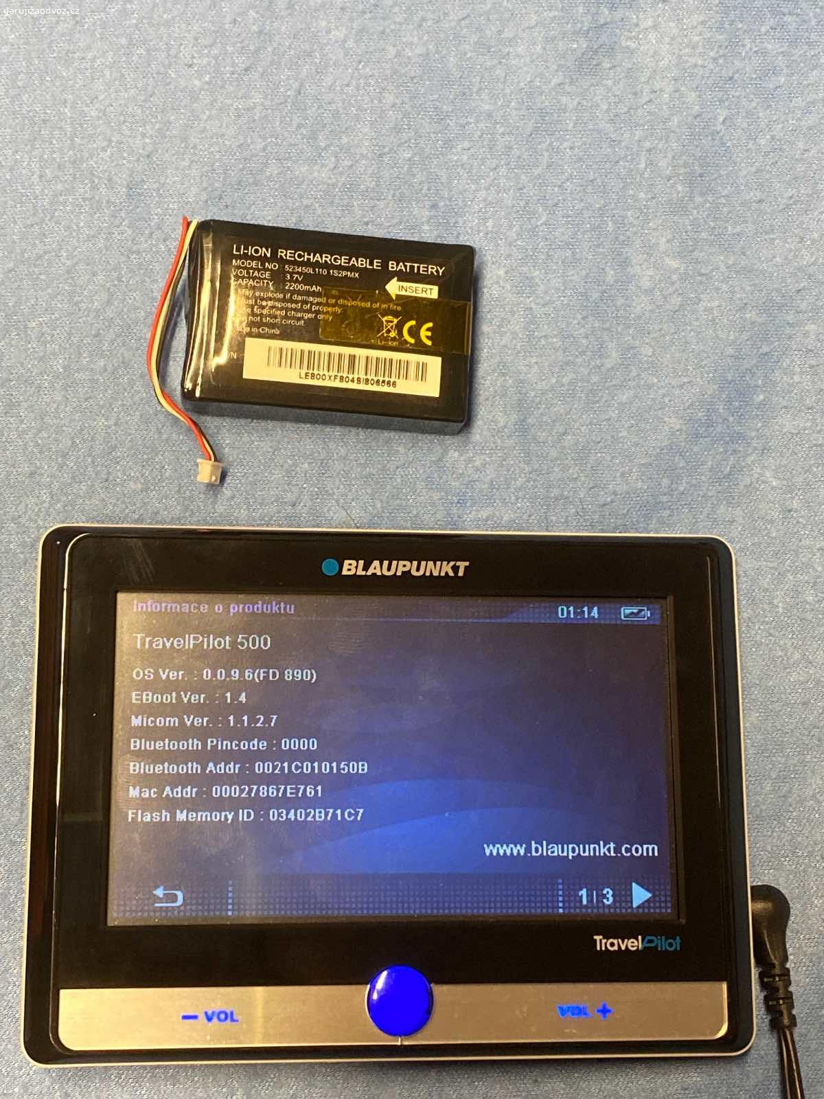 Blaupunkt Travelpilot 500. Daruji za odvoz, baterie KO, funguje i bez ní.