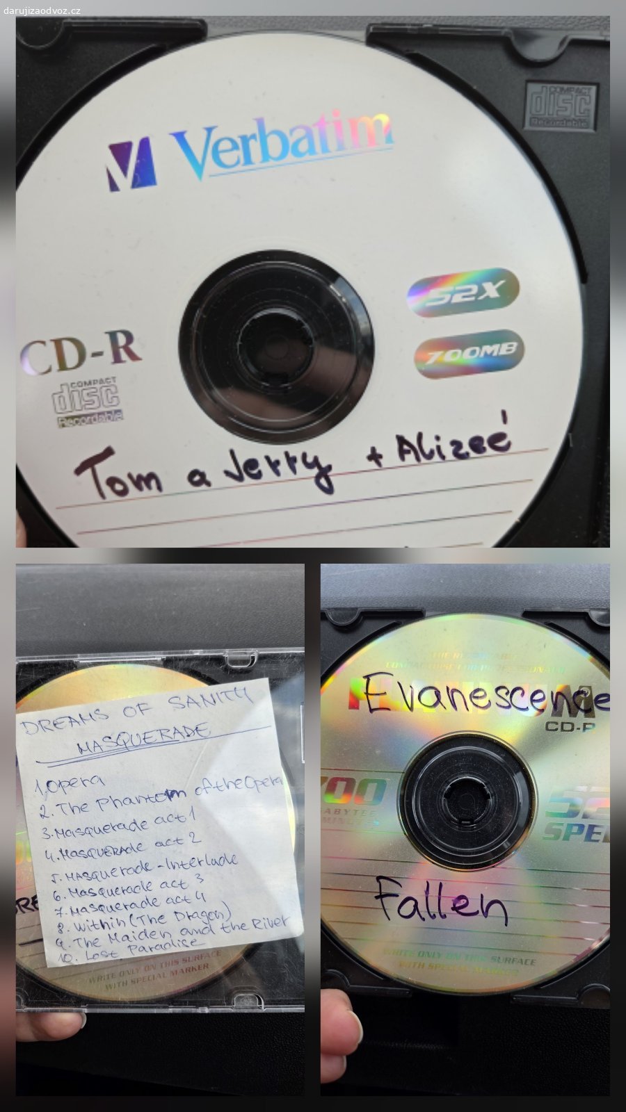 CD s hudbou + Tom a Jerry. Našla jsem v pozůstalosti CD s hudbou. Funkční. Možno vzít jen některé nebo všechny. 

Uhříněveská ulice, Praha 10, Skalka Možné poslat, ale jen s příspěvkem na balné. Bez toho pouze osobní vyzvednutí.