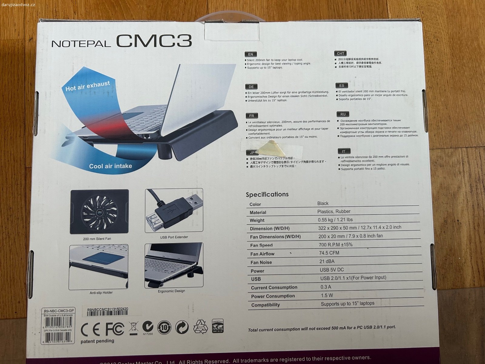chladicí podložka pod herní (i jiný) notebook. chladicí podložka pod herní (i jiný) notebook - NEPOUŽITO, NEVYBALENO
centrální supertichý větrák
pro notebooky do 15"