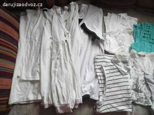 Dámská bílá tílka, trička s dlouhým rukávem