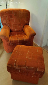 Daruji 2x křeslo, 2x taburet, rozkládací sedačku