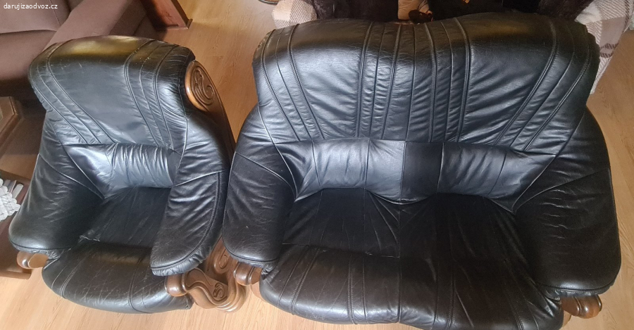 Daruji koženou 2 místnou sedačku a křeslo
