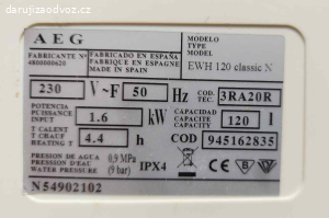 DARUJI řídící elektroniku bojleru AEG / ELEKTROLUX