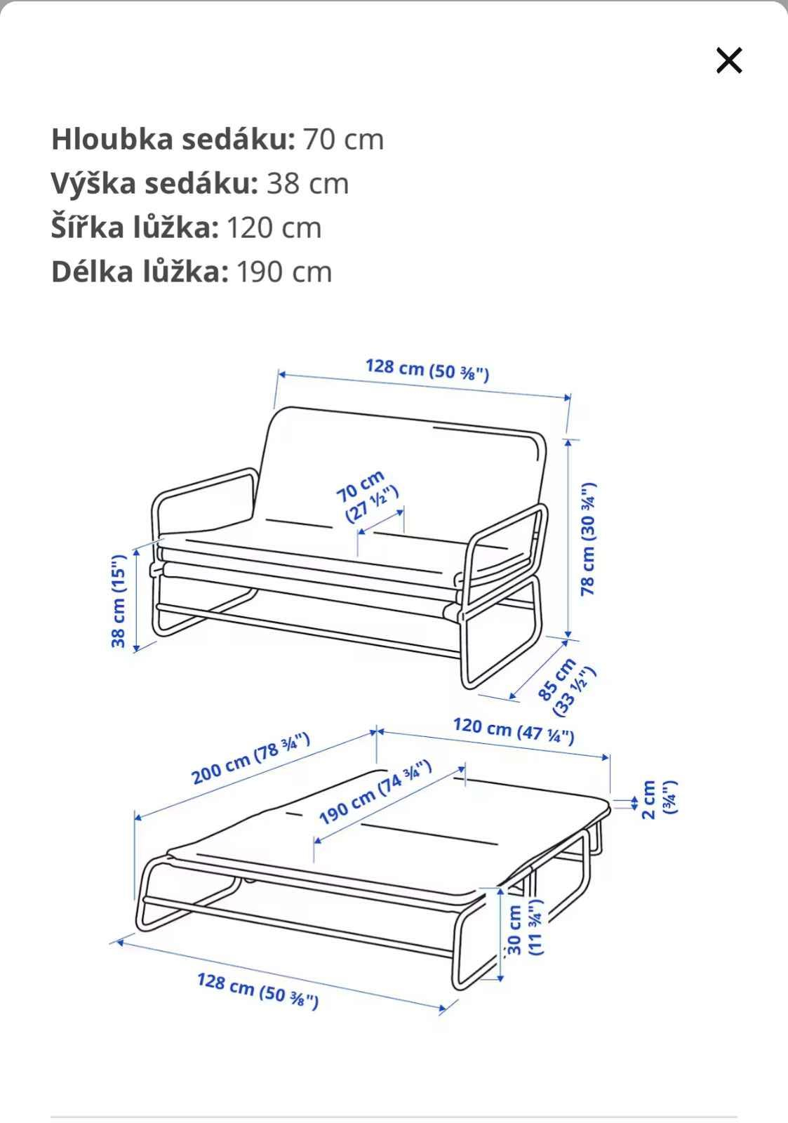 Daruji rozkládací pohovku IKEA. REZERVACE Daruji rozkládací pohovku IKEA Hammarn. Je potřeba vyčistit potah (dá se prát v pračce) a nějaké šroubky jsme měnili za neoriginální. Pohovka je funkční. Rozměry lůžka 120 x190 cm.