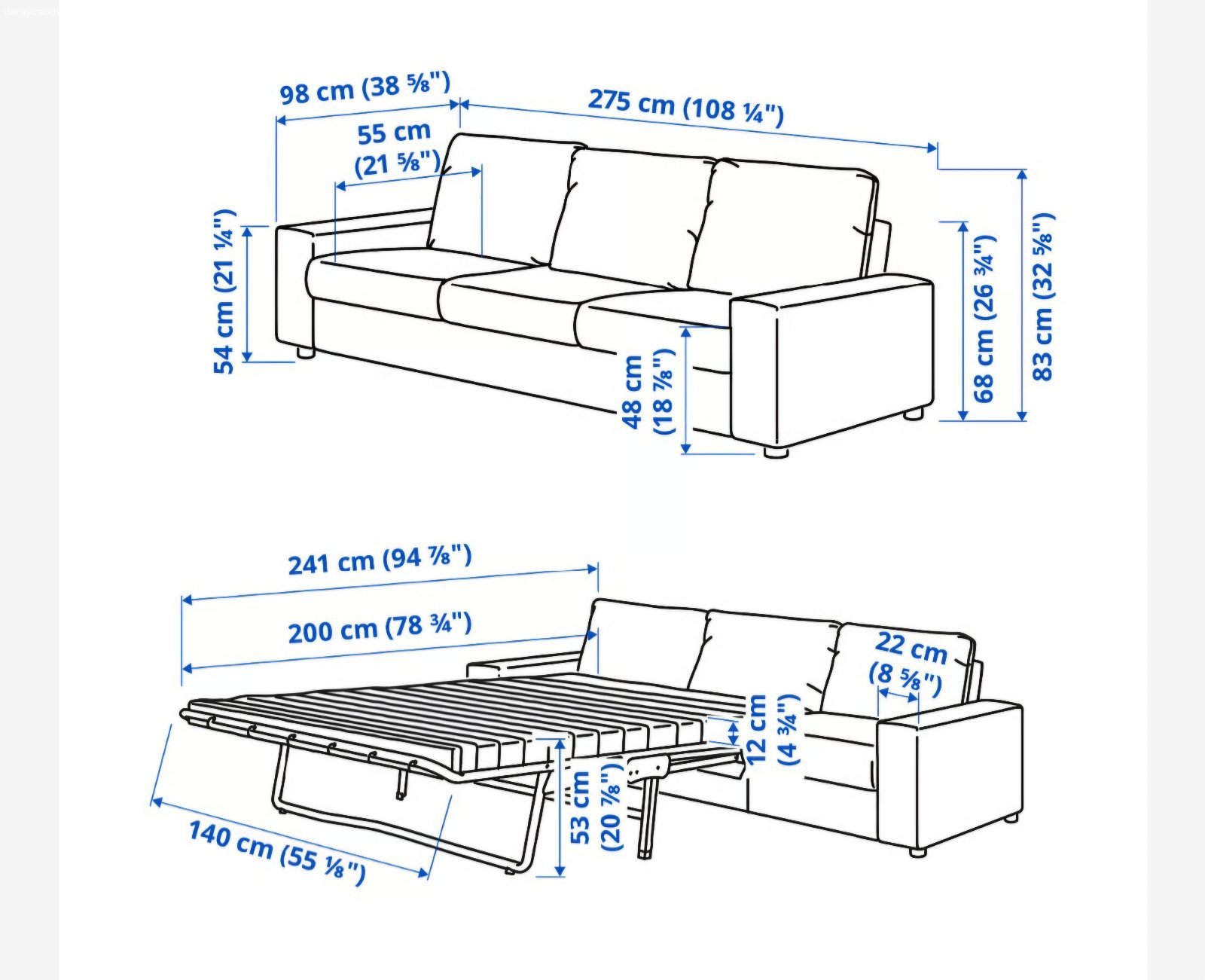 Daruji rozkládací pohovku VIMLE. Za odvoz daruji necelý rok starou pohovku VIMLE z IKEA. Je třímístná, a s rozkládací postelí. Ve velmi dobrém stavu, vyměnitelný potah. Původní cena okolo 30 000 Kč.