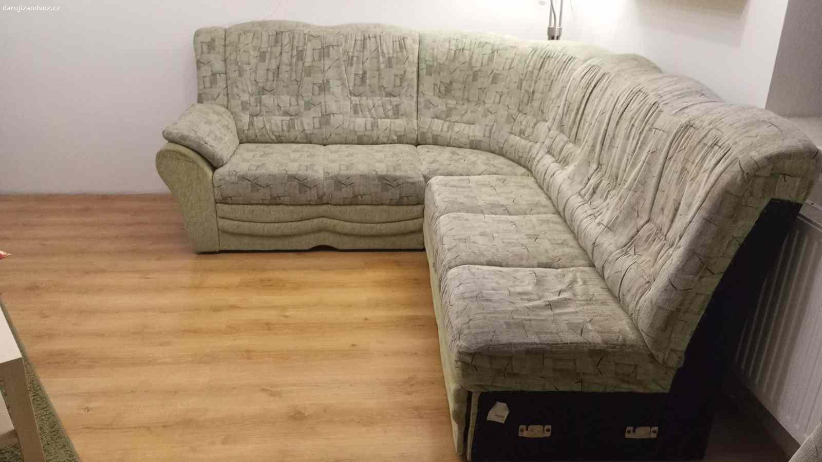 Daruji sedací soupravu. Daruji sedací souprava. Původně do U, nyní do L. Neprosezená, nutno vyčistit.