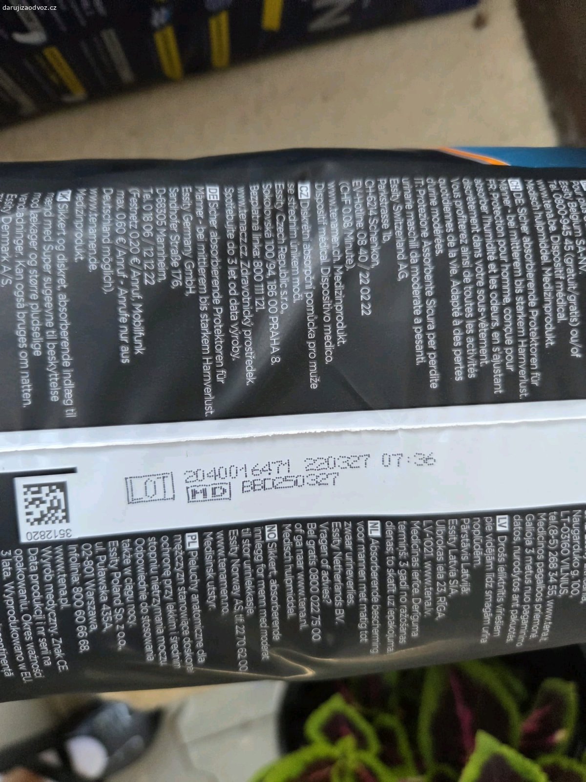 daruji vložky TENA pánské. daruji TENA vložky pánské ....celkem 35 balíku ...17+18 balení ...po expiraci ale nenačaté....vyzvednutí Nučice P západ
