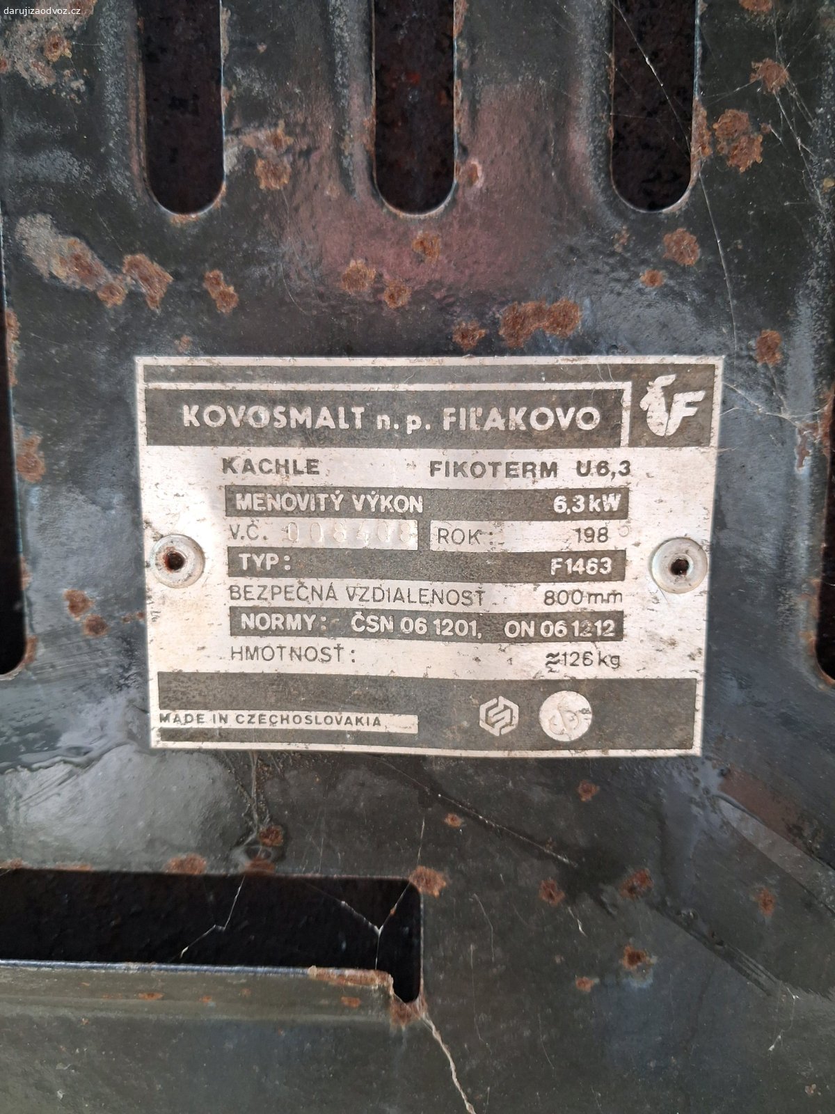 kamna Fikoterm za odvoz. Kamna Fikoterm, informace na fotce.