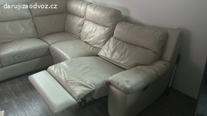 Kožená rohová sedačka / gauč s elektrickým polohov