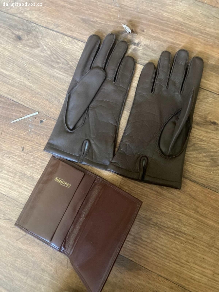 Kožené rukavice a peněženka. Jen sms, posílám i zásilkovnou
