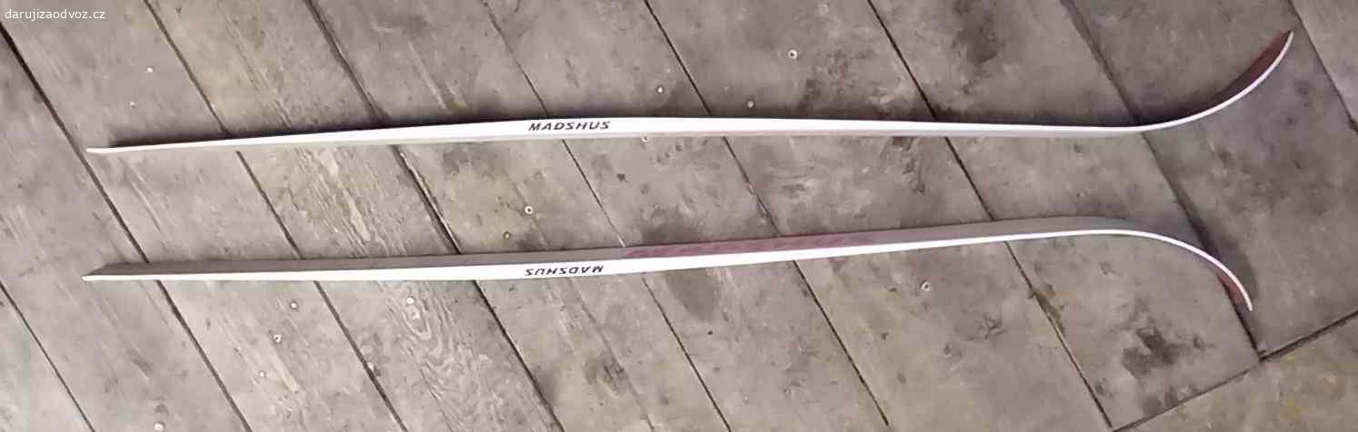 Lyže Madshus 120 cm bez vázání. Daruji za odvoz dětské běžkové lyže Madshus bez vázání. Lyže jsou nové, nikdy použité.