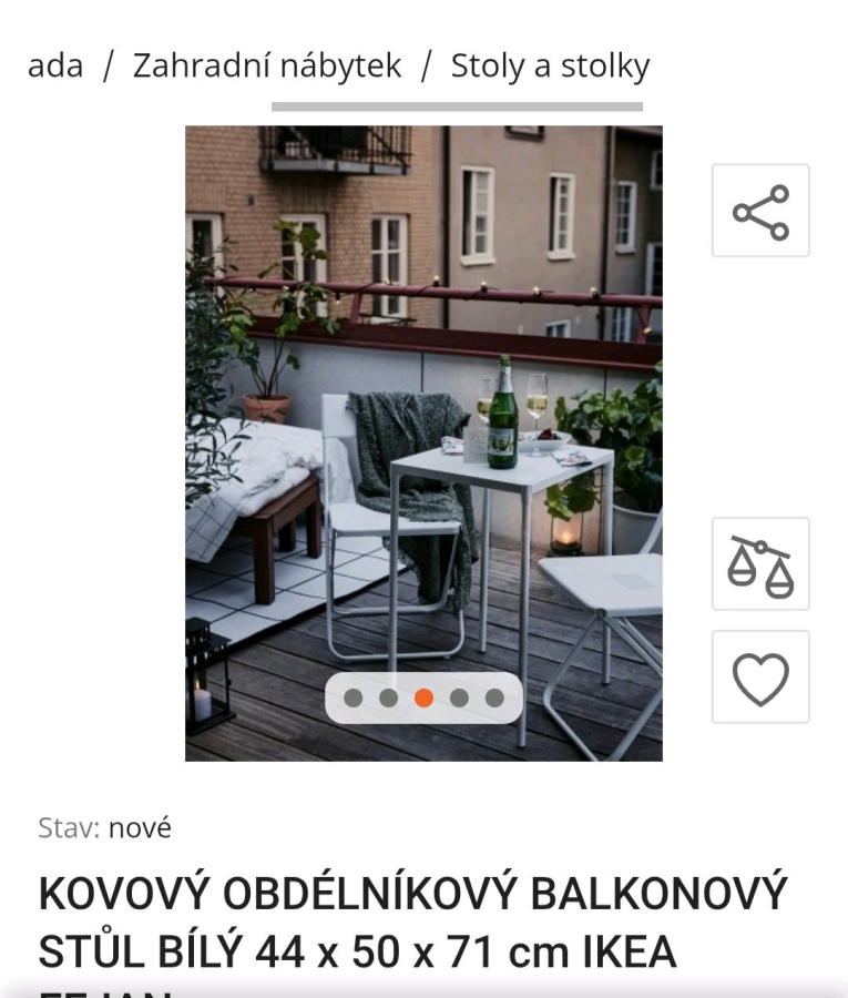 Maly balkonovy stolek IKEA