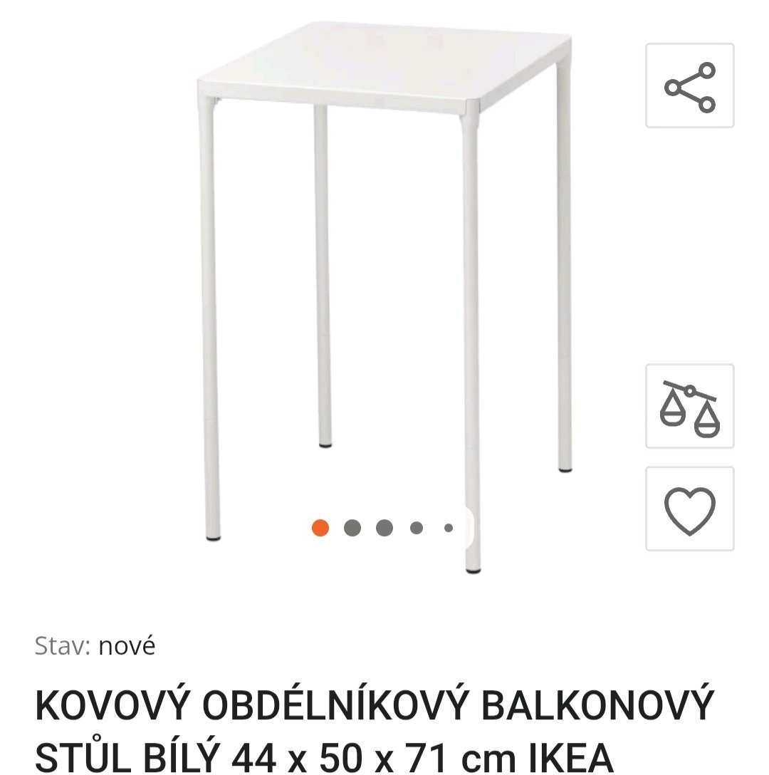 Maly balkonovy stolek IKEA. odvoz: Pozořice u Brna. 
stul je novy, jeste zabaleny.