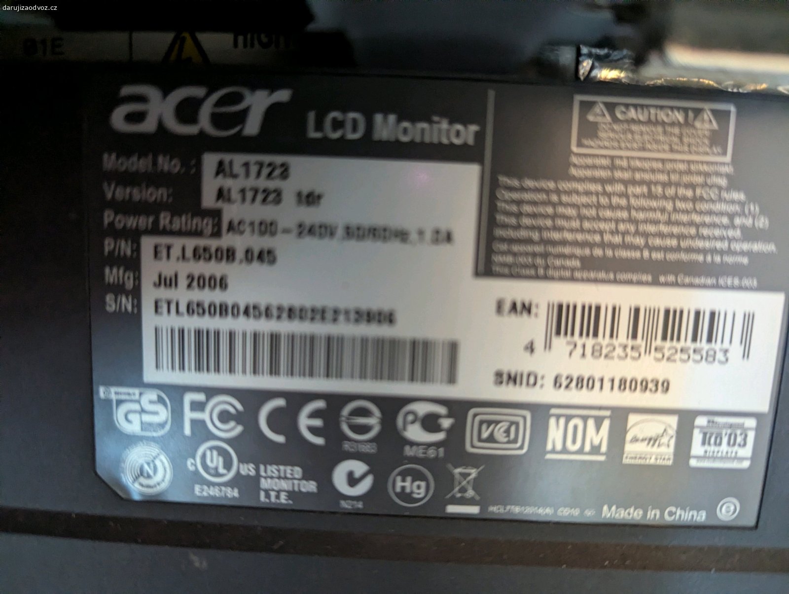 monitor 17". dlouho mi tu leží