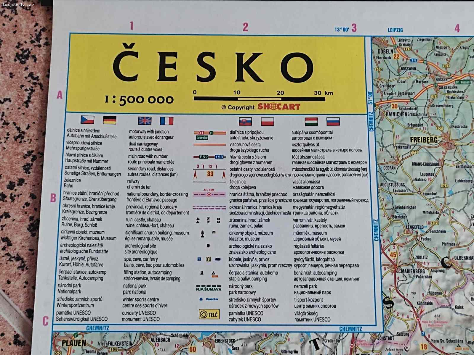 REZERVACE NÁSTĚNNÁ MAPA ČR. Automapa, rok vydání 2005. Včetně dvou závěsných plastových háčků.

Rozměr cca: 100 x 64,5 cm.