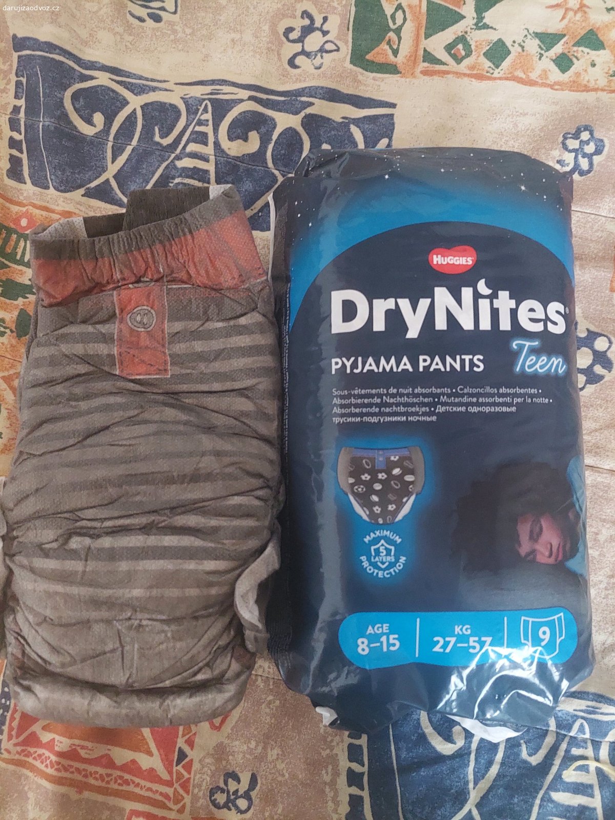 Noční plenky pro větší děti. Dobrý den, ráda bych darovala balení Huggies DryNites pro větší děti – vel. 9.
Mám celé balení + 4 volné plenky. Jsou určené na noc pro větší děti, cca 8–15 let / 27–57 kg. Osobní předání Praha 4.