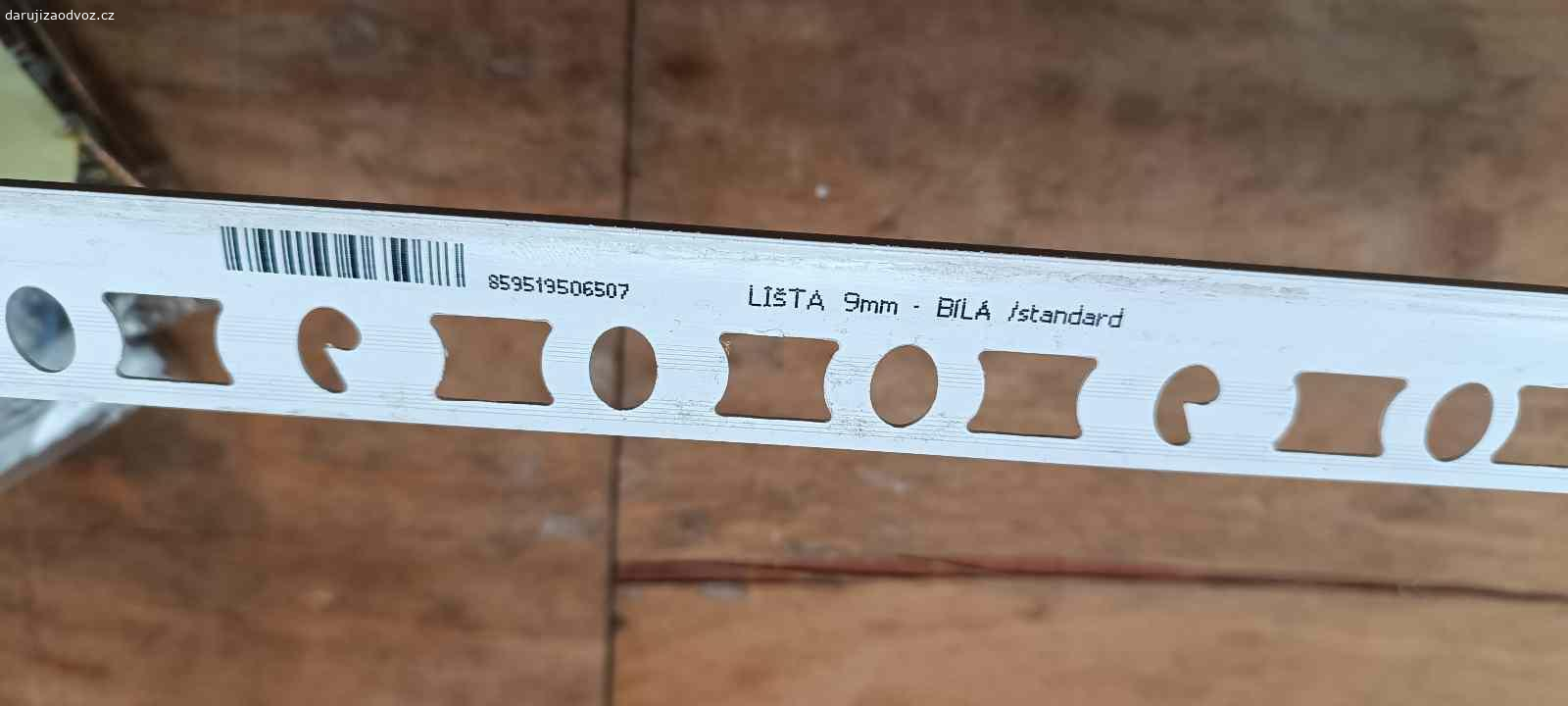 obkladové lišty 9mm, bílá + béžová (nepoužité). 1x Lišta PVC vnější roh 9x2500 mm bílá
1x Lišta PVC vnější roh 9x2500 mm bahama


POUZE PRO VÁŽNÉ ZÁJEMCE, kteří převezmou bez zbytečných průtahů.

Předat lze PO DOHODĚ:
- pracovní dny po 18.hod. + víkendy: ul. Hvozdecká, Praha 9
(dokud neodpovím, jste na pořadníku; reakcí bývá tolik, že není v mých silách odpovídat každému)