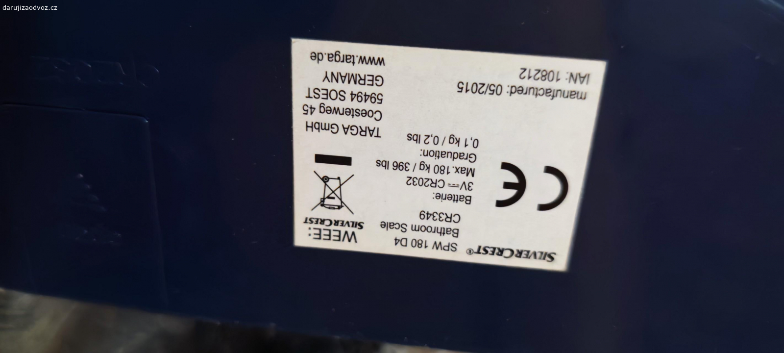 Osobní váha. K vyzvednutí na Praze 6, Podbaba