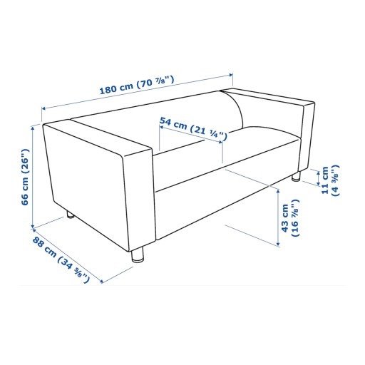 pohovka IKEA Klippan 2-místná. Pohovka v dobrém stavu, potah byl vyměněn před rokem.