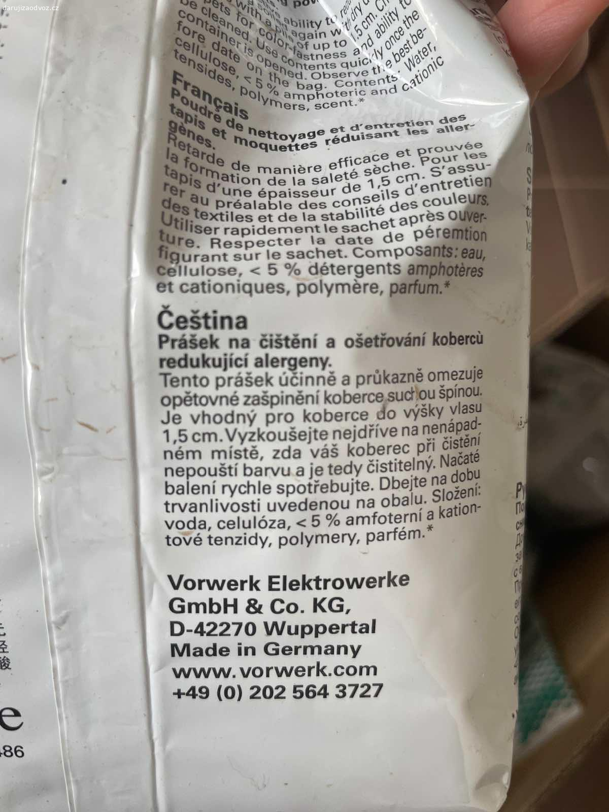 prasek na cisteni kobercu. Darujeme prasek od Vorwerk na cisteni kobercu.