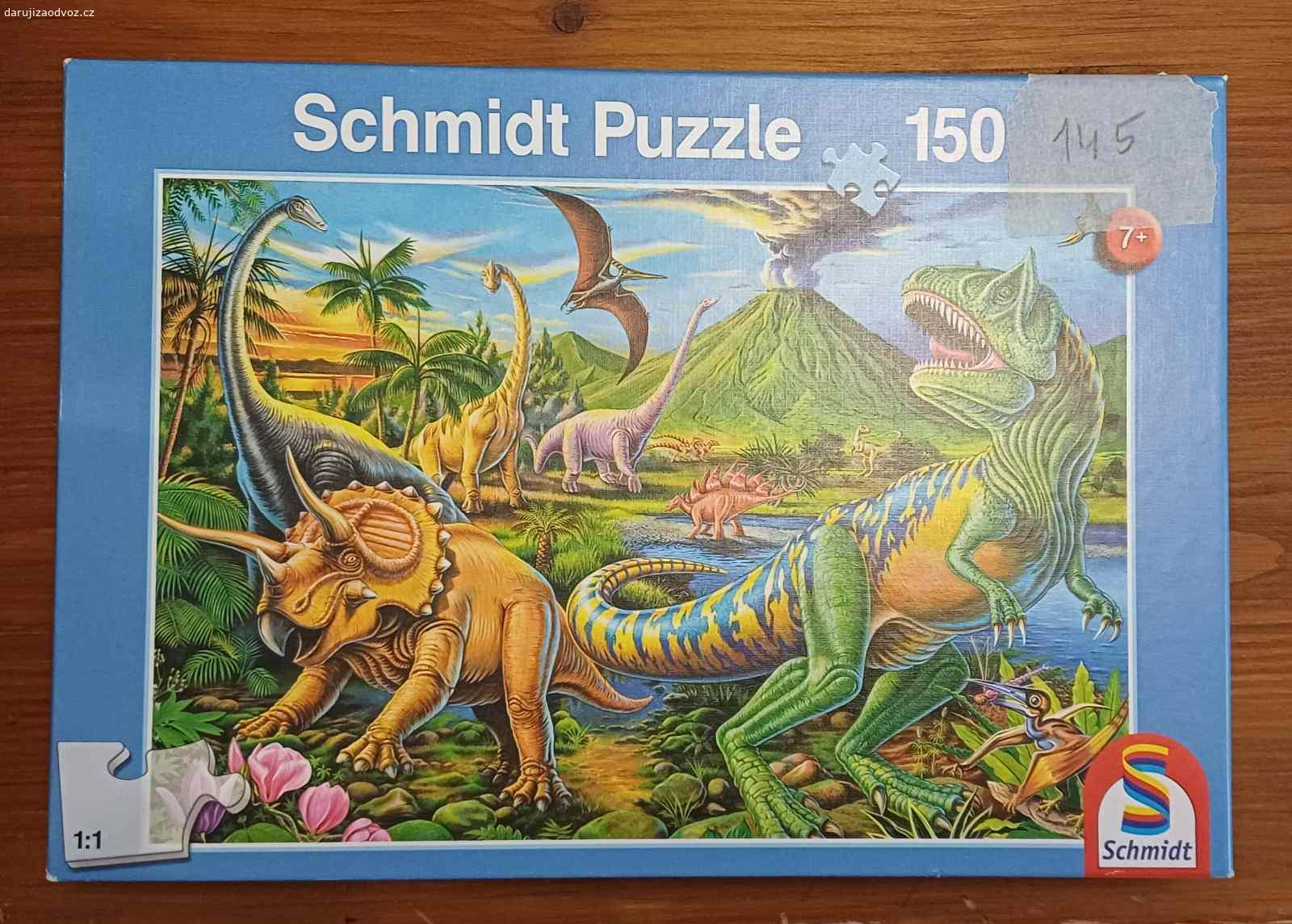 Puzzle - Dinosauri. Daruji puzzle dinosauri, bohuzel chybi 5 ks. Osobni vyzvednuti v obci Cekov.