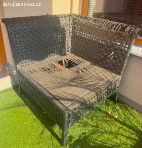 Ratanové křeslo IKEA ,kovová konstrukce