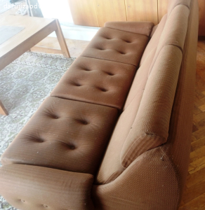 Retro sedací souprava (3+1+1) hnědá