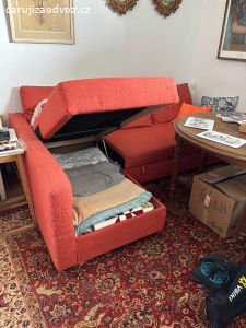 Pohovka IKEA rohová, rozklad. s úlož. prostorem