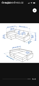 Pohovka IKEA rohová, rozklad. s úlož. prostorem