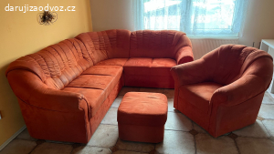 Rohová rozkládací sedací souprava