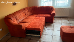 Rohová rozkládací sedací souprava