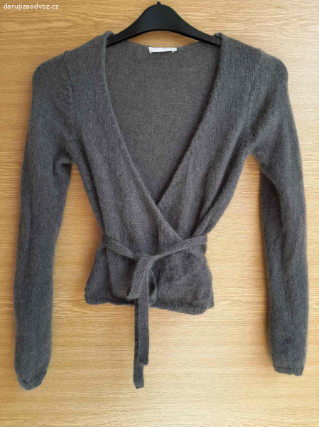 Šedý zavinovací svetr Promod, vel. S/M