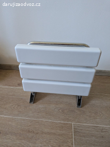Sklopné sedátko do sprchy na zeď, nerez + bílé lam