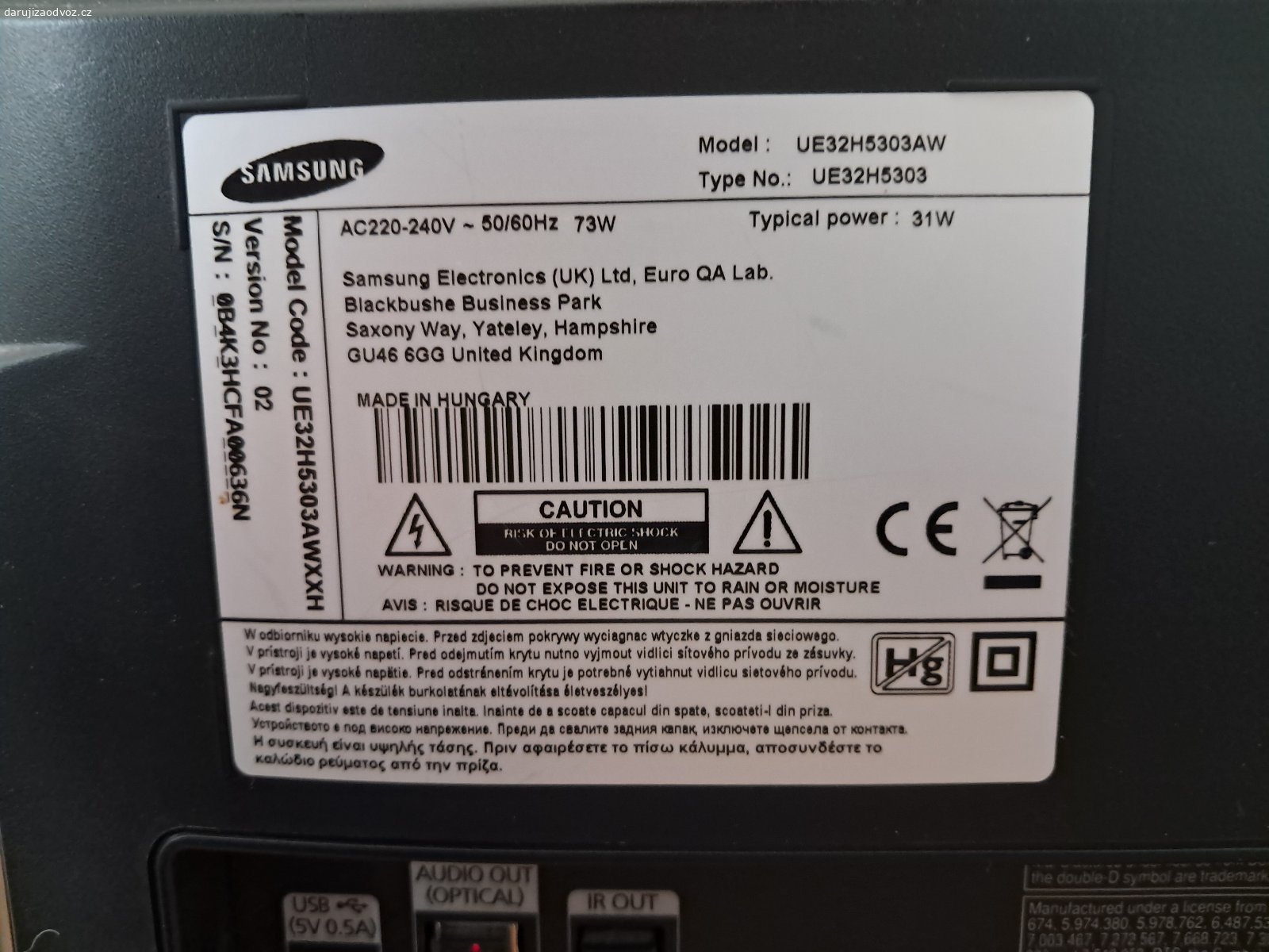 Televize Samsung. Starší model Smart TV