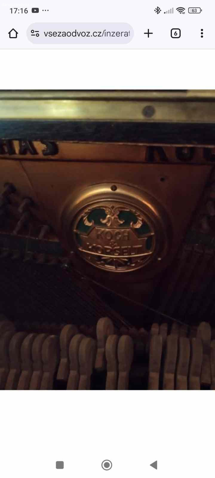 Daruji staré piano. Daruji staré piano Koch a Korselt, vhodné k rekonstrukci. Odvoz z chalupy z okolí Semil. Je hodně těžké. Prosim jen vážní zájemci.