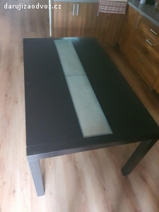 Stůl černý se sklem