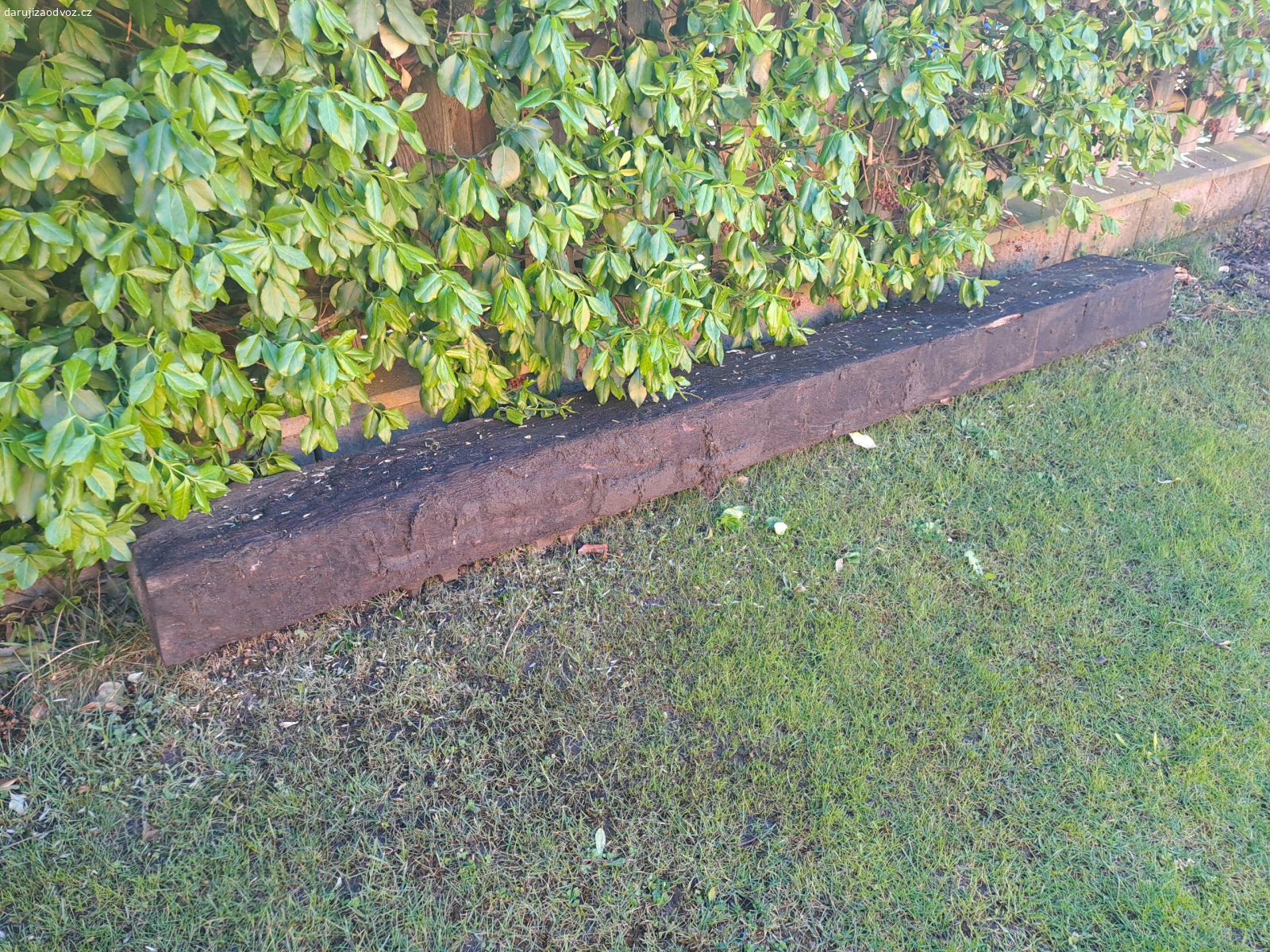 Tři pražce. Pražce jsou v dobrém stavu.
Vykopané, připravené - stačí naložit a odvézt.
ROZMĚRY PRAŽCŮ: 
- průřez: 26x15
- délky: 260cm, 260cm a 212cm
!!! NALOŽENÍ SVÉPOMOCÍ PODMÍNKOU - minimálně dva silní chlapi!!! (Pražce jsou opravdu hodně těžké.)