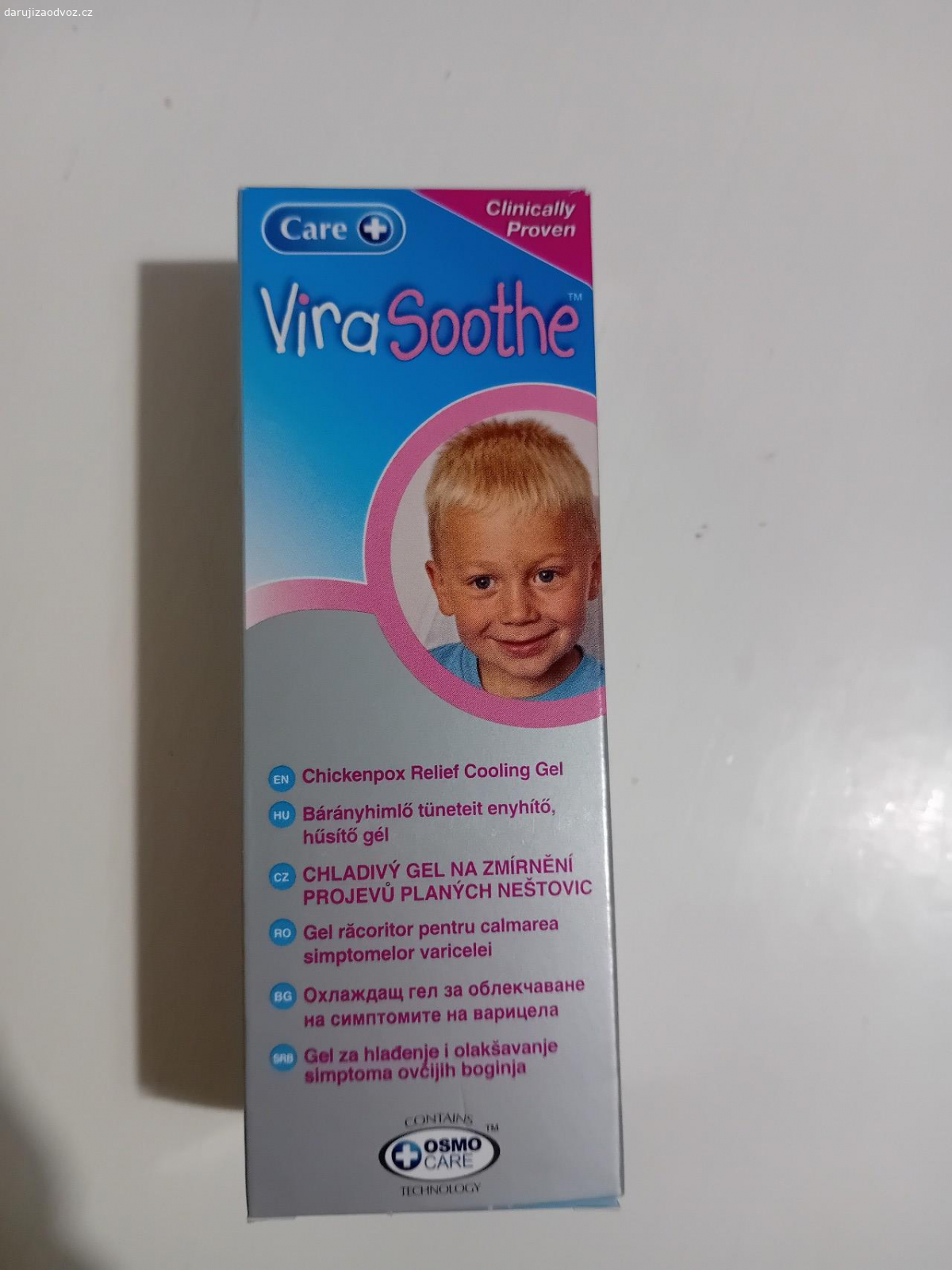 Virasoothe. gel na zmírnění projevů planých neštovic, otevřený před týdnem, ještě přes půl balení zbývá