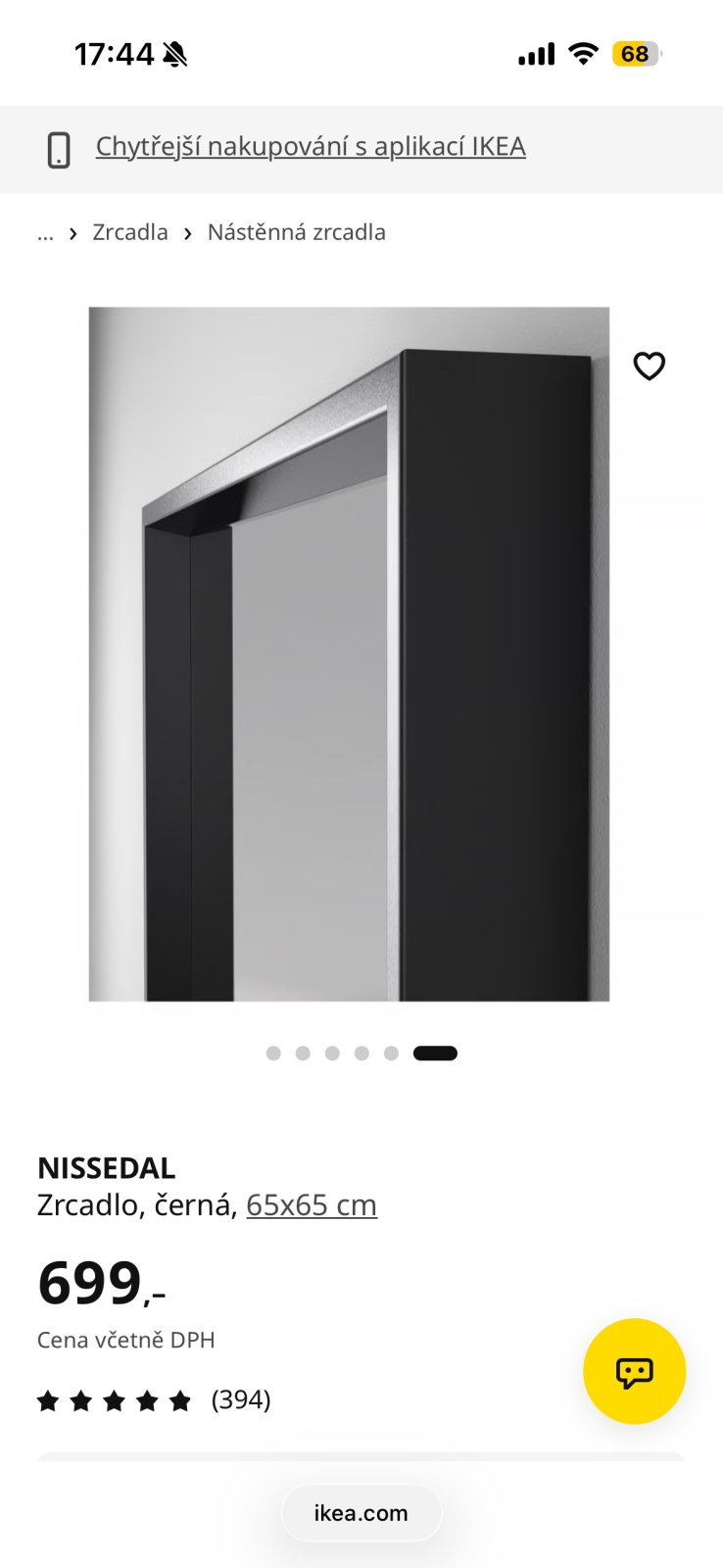 Zrcadlo Ikea. jako nove, bez poškození